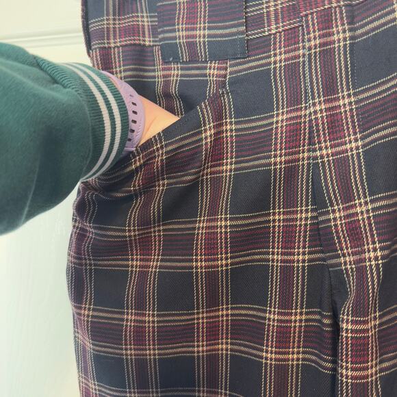 Vintage Unbranded High Waist Wide Leg Plaid Pants Size S? Academia Fall Preppy - Picture 4 of 7